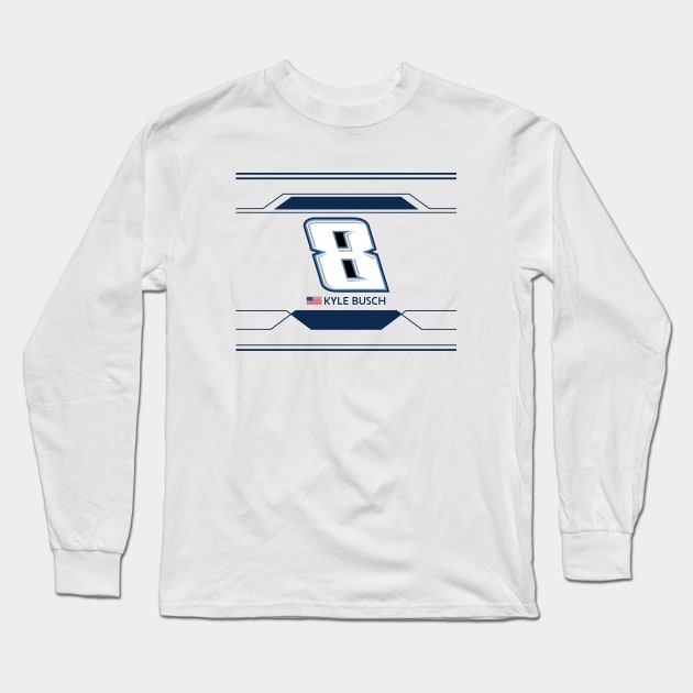 Kyle Busch #8 2023 NASCAR Design Long Sleeve T-Shirt by AR Designs 